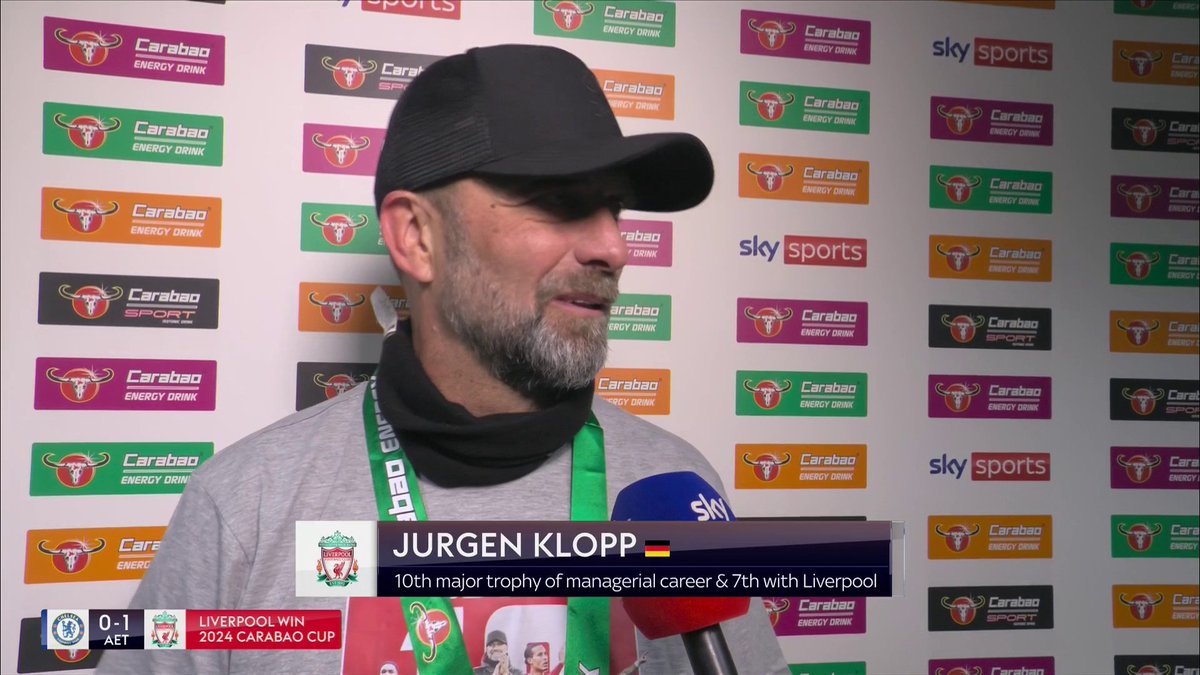 Liverpool manager Jurgen Klopp says he's so "proud" and his team were "unbelievable" after their extra-time victory over Chelsea at Wembley in the Carabao Cup final🔴