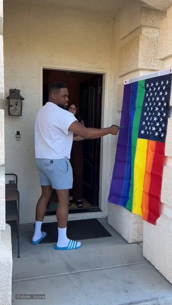 Would you be mad if you saw you think this dad rip his son mother’s LGBTQ flag from her house because his son lives there?