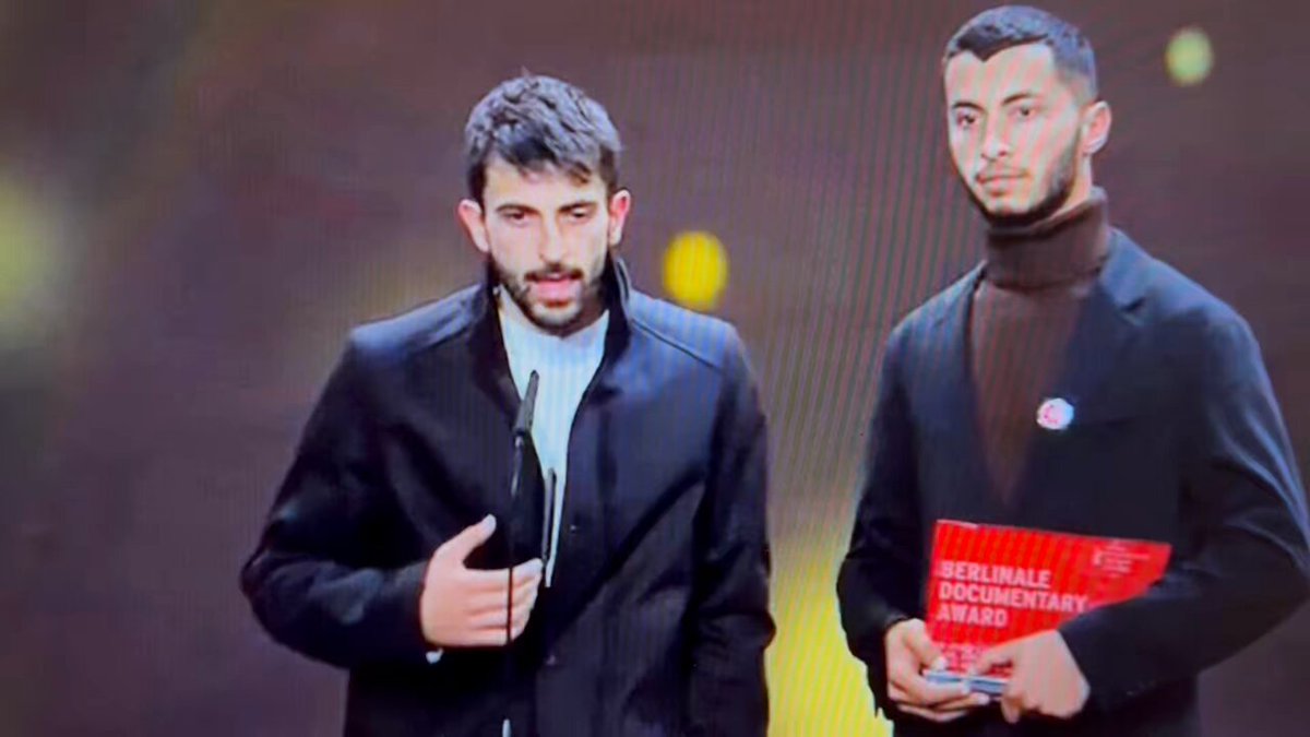 Our film “No Other Land” on occupied Masafer Yatta’s brutal expulsion won best documentary in Berlinale. Israel’s channel 11 aired this 30 second segment from my speech, insanely called it “anti semitic” - and I’ve been receiving death threats since. I stand behind every word.