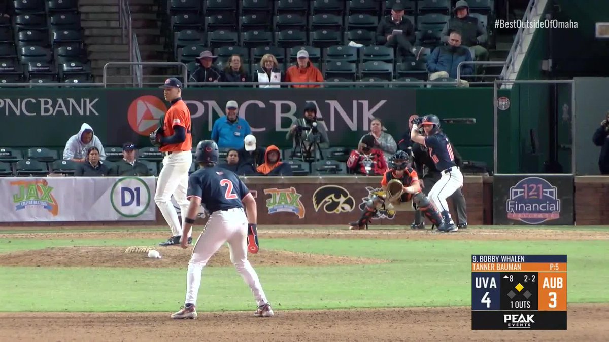 Bobby Whalen's 𝗙𝗜𝗙𝗧𝗛 hit of the weekend extends our lead to 5-3! 📺: D1Baseball | #GoHoos