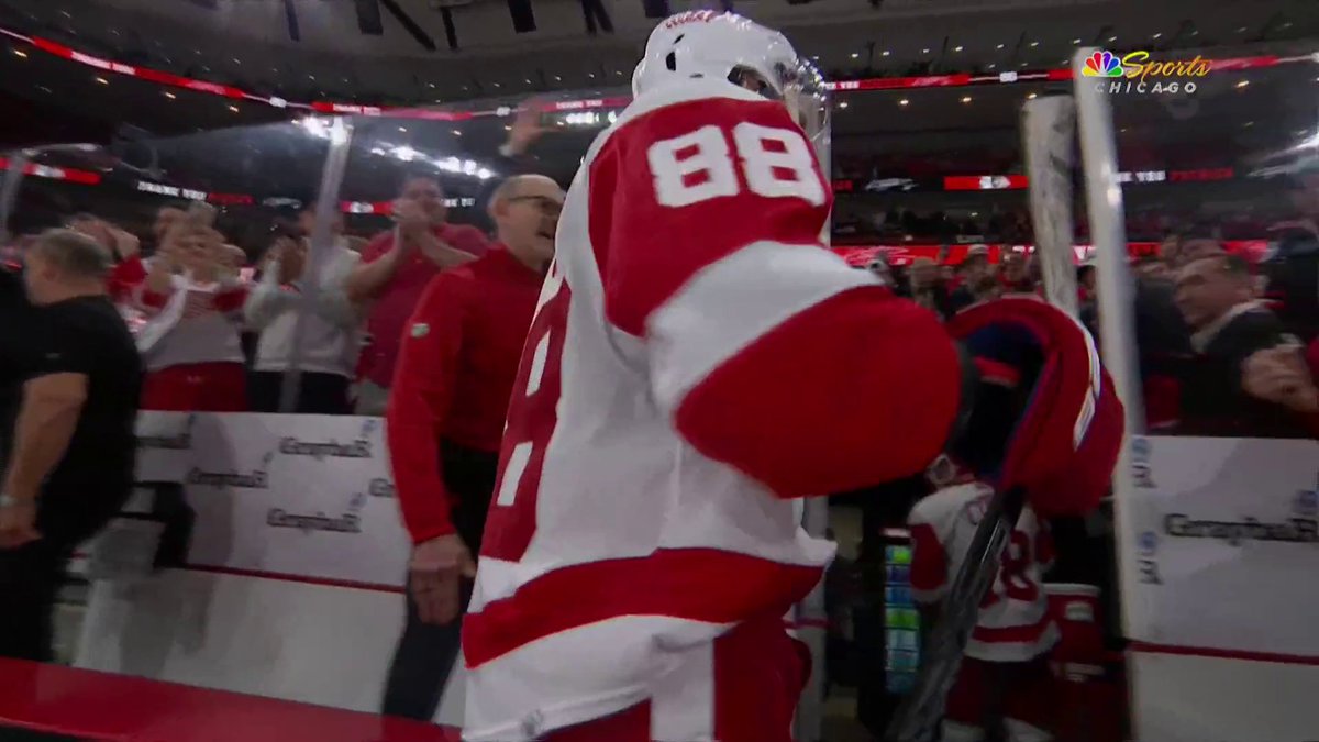 Patrick Kane getting a standing ovation after the OT winner. This is how you know you're a legend in a city.