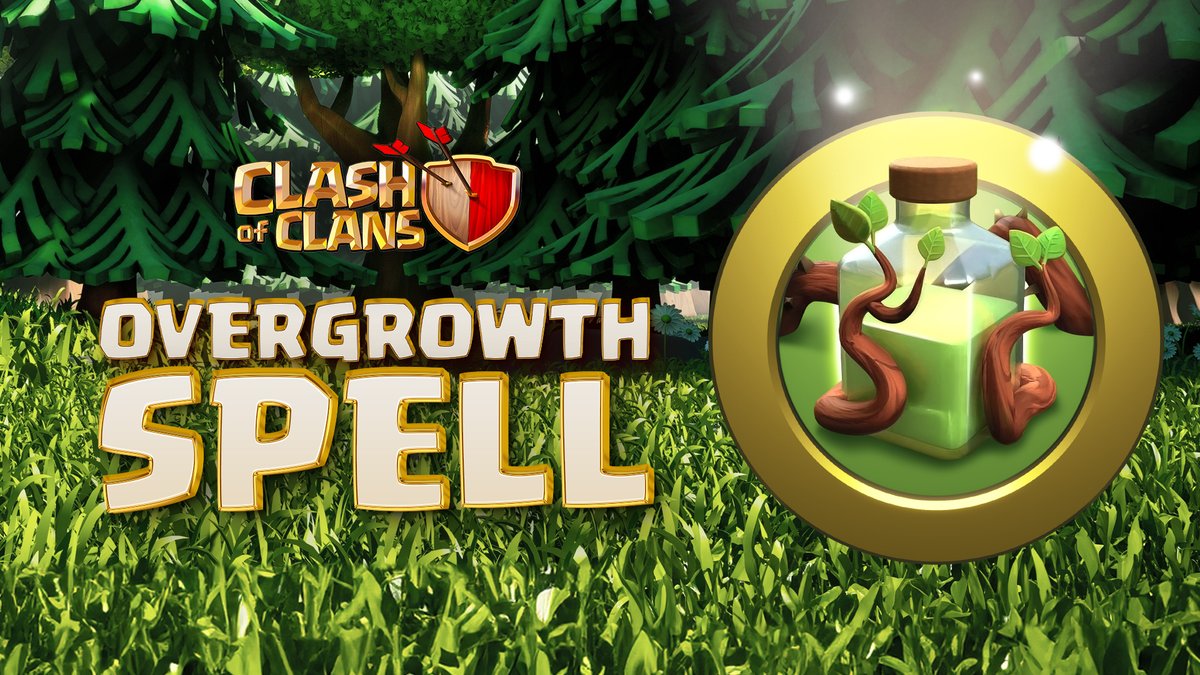 A new spell is rooting its way to Clash of Clans! Overgrowth Spell renders enemy Defenses invisible, invulnerable, and frozen for the duration of its effect! Available at Town Hall 12.