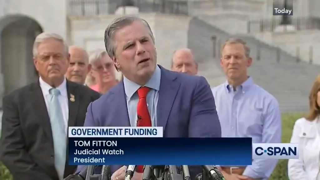 Here we are, again: Speaker Mike Johnson and Republican-controlled House has the option AGAIN over next few days to defund the prosecutorial abuse of Trump and other election rigging, the Biden border invasion, the censorship of you, the killing of the unborn, etc. DEFUND the destruction of the Republic! (This press conference was from last year and nothing has changed! Republicans keep supporting Biden abuses!) Call Congress at 202-225-3121!