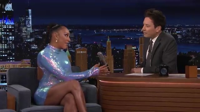 .Melanie Janine Brown MBE reveals that the Spice Girls have their own stamps! #FallonTonight