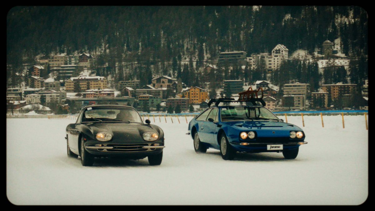 Vintage is what they are. A lifestyle is what they represent. And St. Moritz is where they bring it. The Jarama GTS in Blue Tahiti and 400 GT steal the show in the snow. It simply could not be otherwise. #Lamborghini