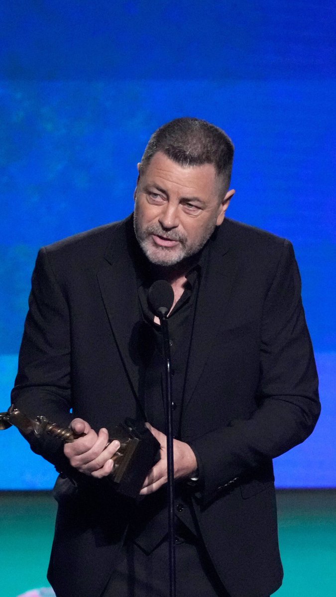 Nick Offerman calls out homophobic hate during his Spirit Awards acceptance speech. Offerman won best supporting actor in a new scripted series for his role in "The Last of Us."