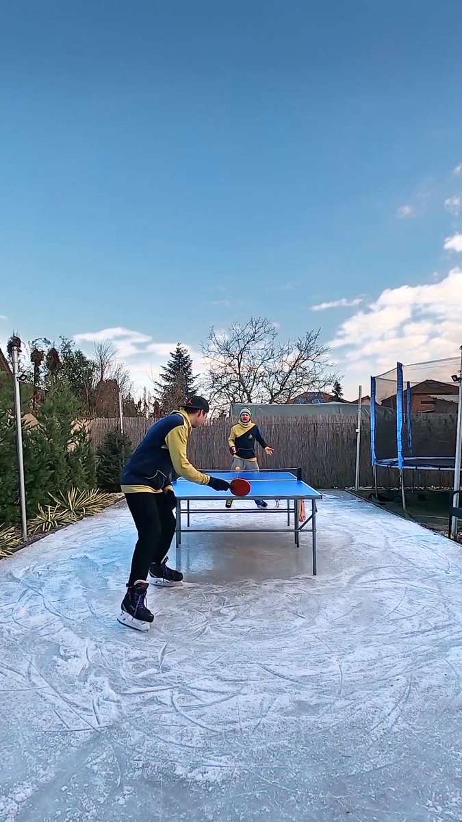 How would you fare in ice ping pong? 🏓 (🎥: IG/nagyerdeikorisok)