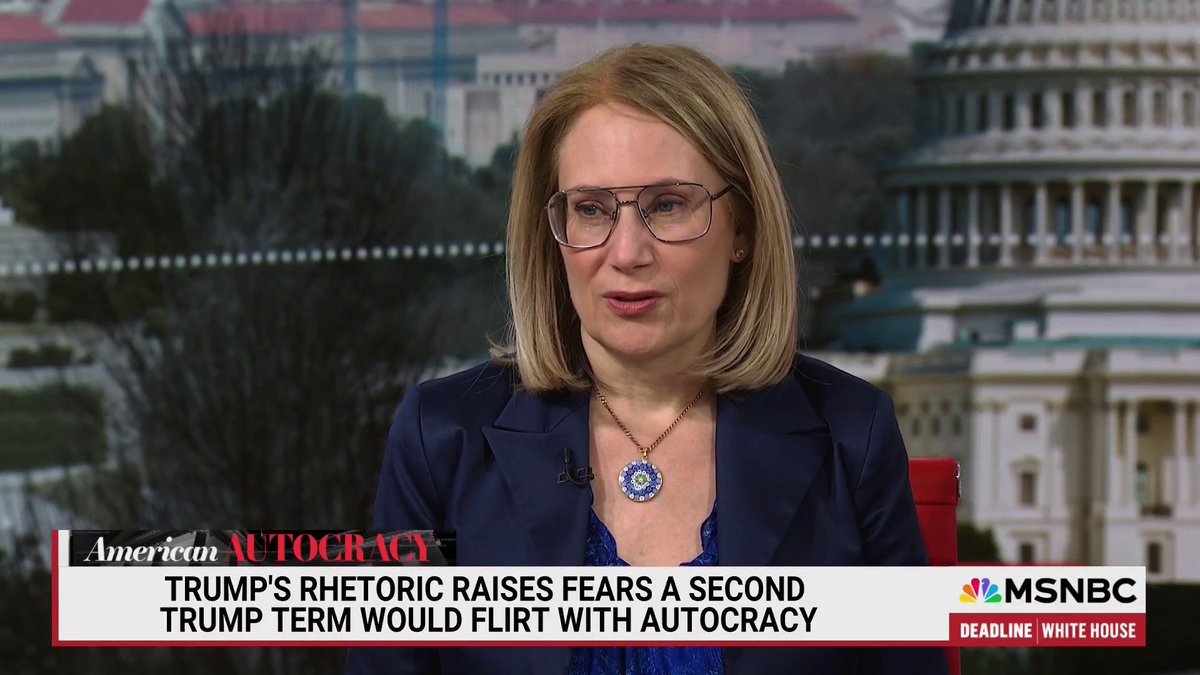 An Authoritarianism is a system where a government is arranged so that the leader has total control and commit crimes and not pay any consequences and that is what (Trump) is saying he wants for the United States” Ruth Ben-Ghiat w/ Nicolle Wallace
