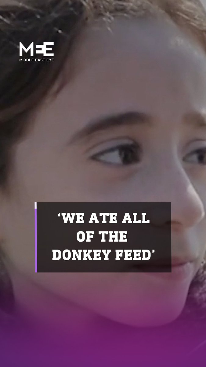 In an interview with Al Jazeera on Monday, a displaced Palestinian child in Gaza revealed that she had been eating donkey food amid food shortages caused by Israel's war on Gaza.