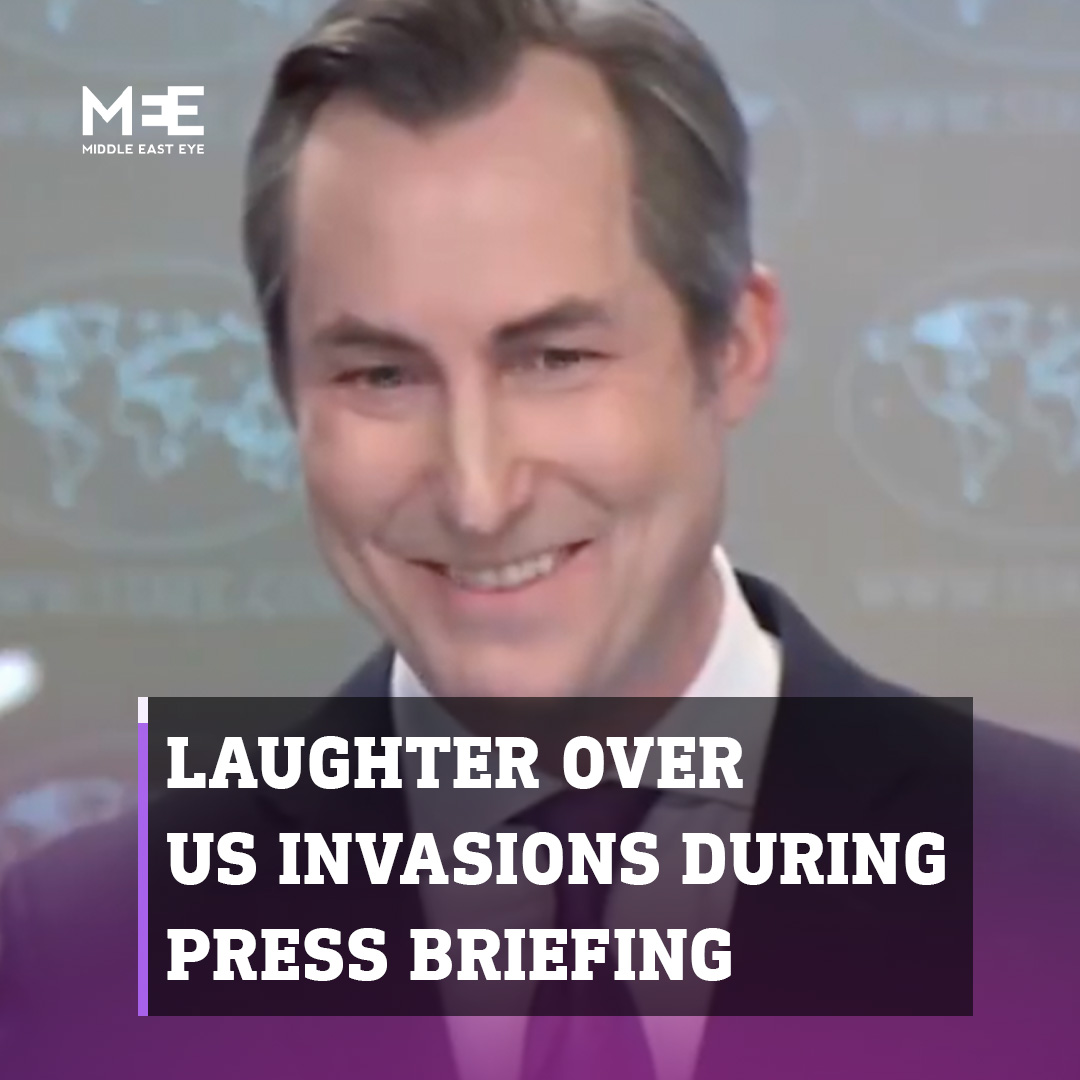 Attendees of a US State Department press briefing on Monday burst into laughter after spokesperson Matthew Miller, who said that the US “doesn’t dictate to any country what it must do”, was corrected by AP journalist Matt Lee, who said: “Unless you invade them.”