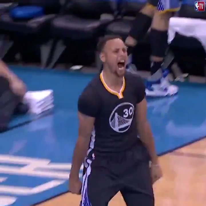 "Curry, way downtown. Bang! Bang!" 8 years ago today, Steph Curry did this to the Thunder: 46 Points 14/24 Shooting 12/16 Threes 1 38-FOOT GAME WINNER
