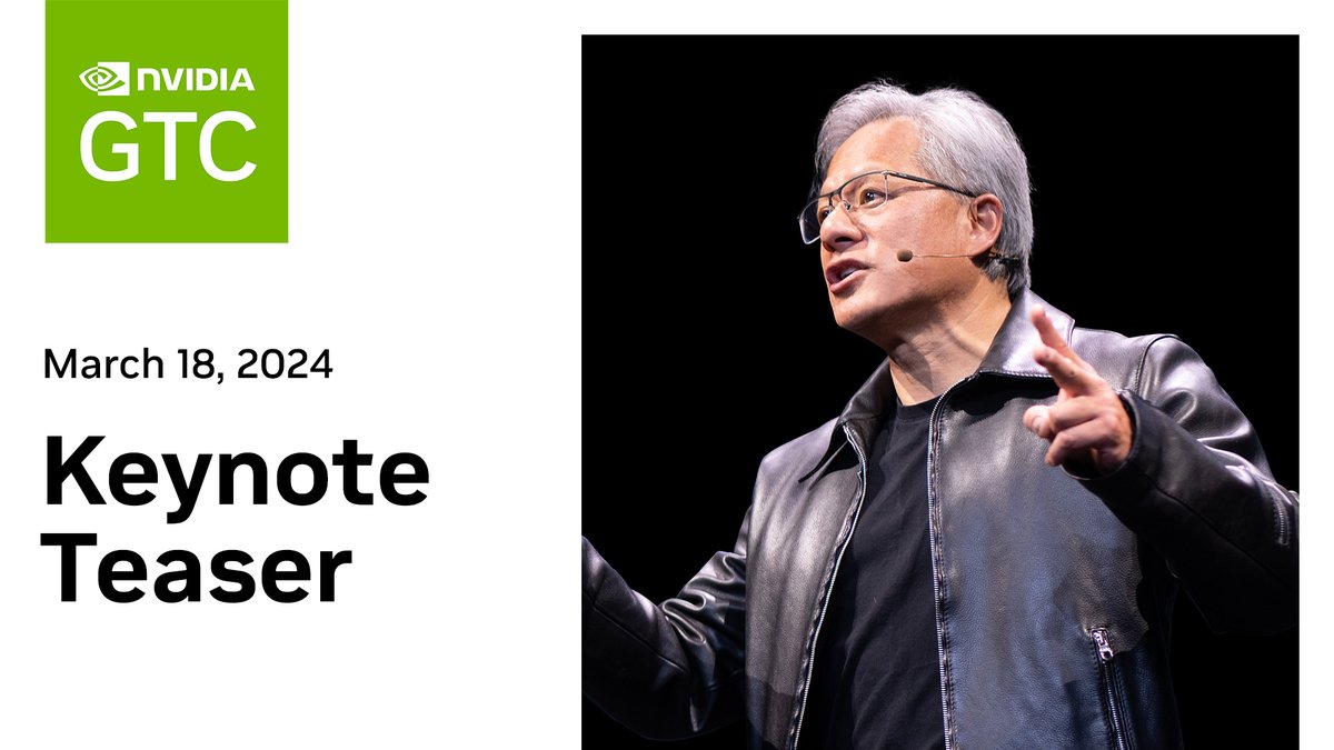 Prepare to be amazed as our CEO Jensen Huang takes center stage at the SAP Center for #GTC24. Join us on March 18 for a groundbreaking keynote, where Jensen will unveil the #AI advances that are shaping our future across industries.
