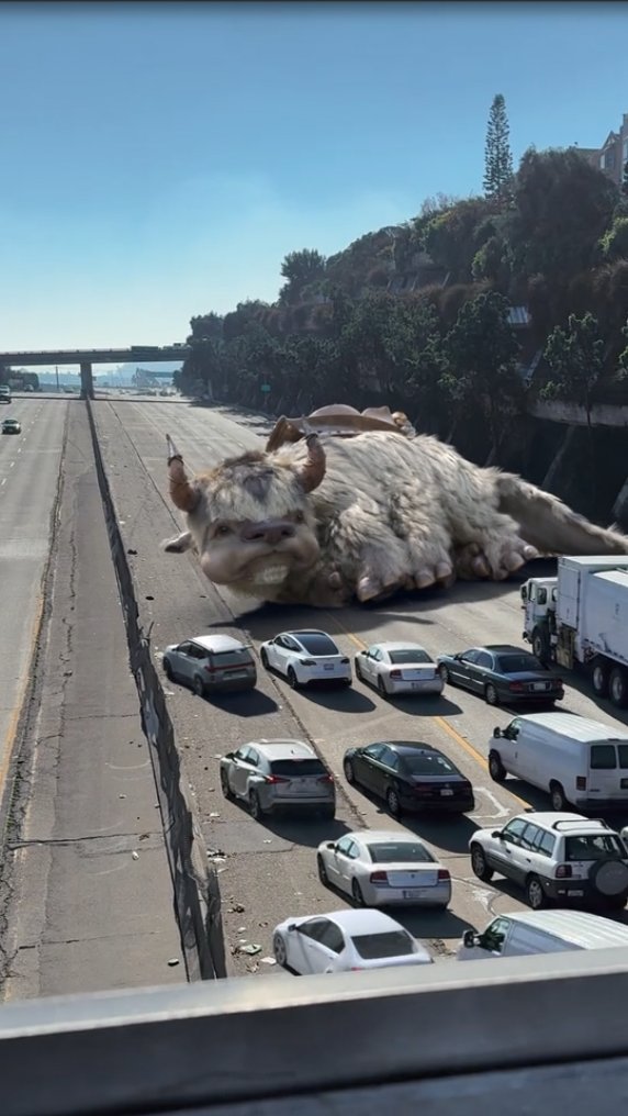 hey aang i found your sky bison. he’s in san francisco stopping traffic