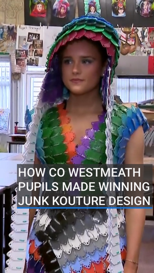 Three students from Co Westmeath who won a global fashion award last week have been explaining how they created their incredible prize-winning design. The group were named World Designer of the Year at Junk Kouture in Monaco | Read more: