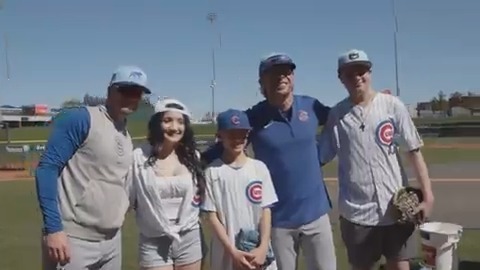 From Wrigley Field ✈️ To Sloan Park! Thanks to Advocate Children's Hospital All-Stars Bria, Jonathan &amp; Ian for joining us at #SpringTraining! 💙