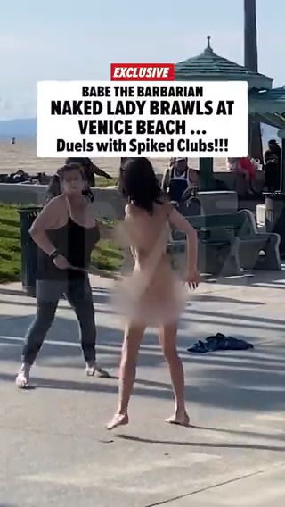 ⚠️WARNING: GRAPHIC VIDEO⚠️ A naked woman went on a mini rampage at Venice Beach this week, and another lady was EQUALLY READY to throw down.