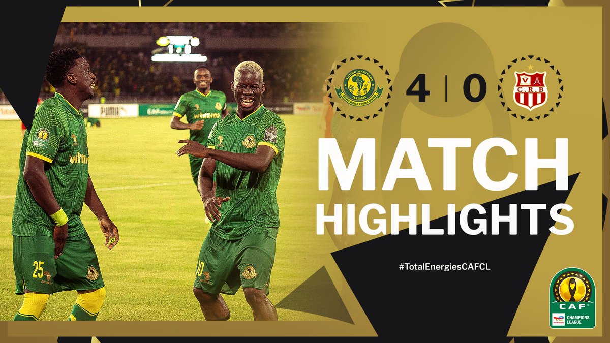 ๐ฝ๏ธ HIGHLIGHTS: A massive 4-0 win for Young Africans SC against CR Belouizdad as they secure their spot in the quarter-finals. โฝ๏ธ๐ฏ #TotalEnergiesCAFCL