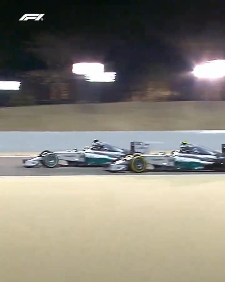 ⏪ Rewinding to 2014 and this battle between Nico and Lewis 🔥 #F1 #BahrainGP