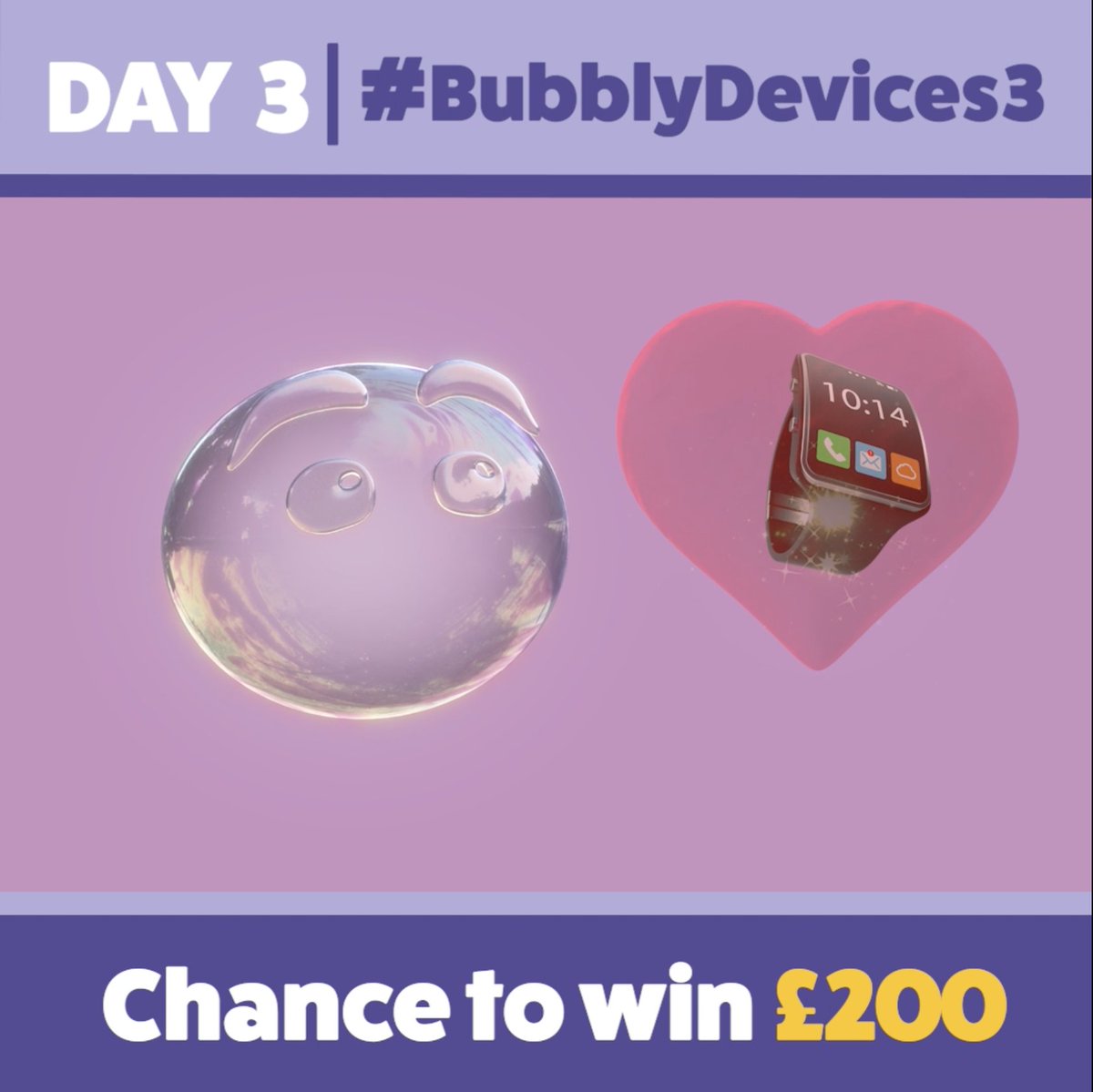 ⚪️📱 Bubbly Devices ✨ #PrizeDraw Day 3 ⭐️ For a chance to win a lovely, bubbly £200 cheque: ✅ Reply with hashtag #BubblyDevices3 ✅ Follow us ✅ Retweet this Day 3 ends 23:59 29.02.24 UK&amp;18+ T&amp;Cs