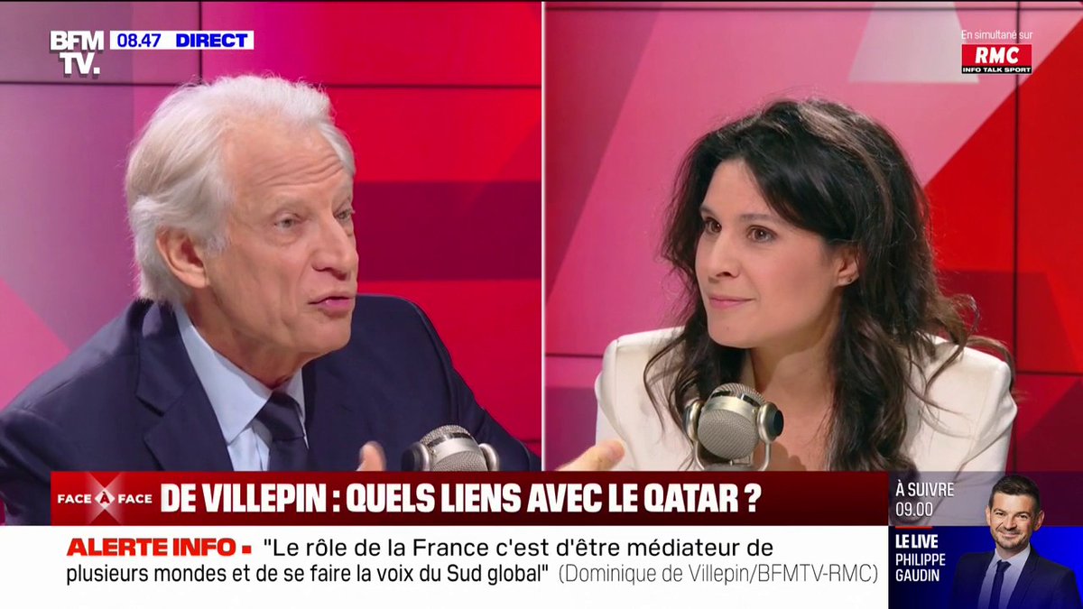 Quels sont les liens de Dominique de Dominique de Villepin avec le Qatar? L'échange tendu entre l'ex-ministre des Affaires étrangères et Apolline de Malherbe