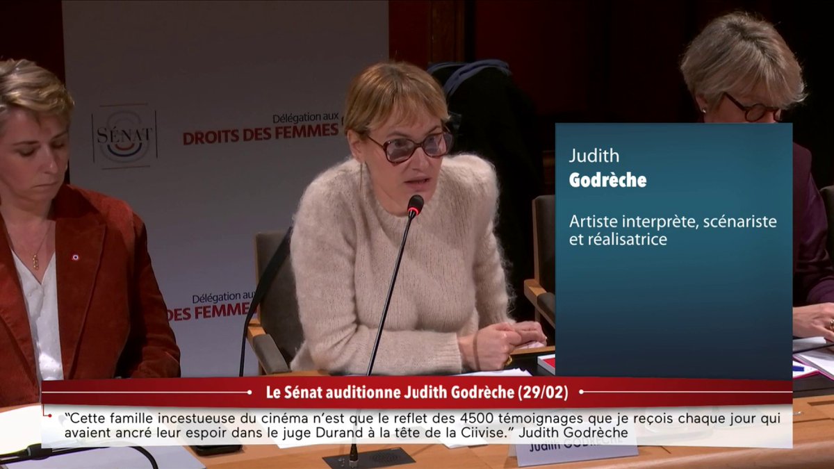 Violences sexuelles : après avoir pris la parole, "le soir des #César, je me suis retrouvée tout au fond du Fouquet’s, punie. Il n’y avait même plus de salle plus loin… On est venue me chercher, en se demandant où j’étais assise", raconte #JudithGodrèche