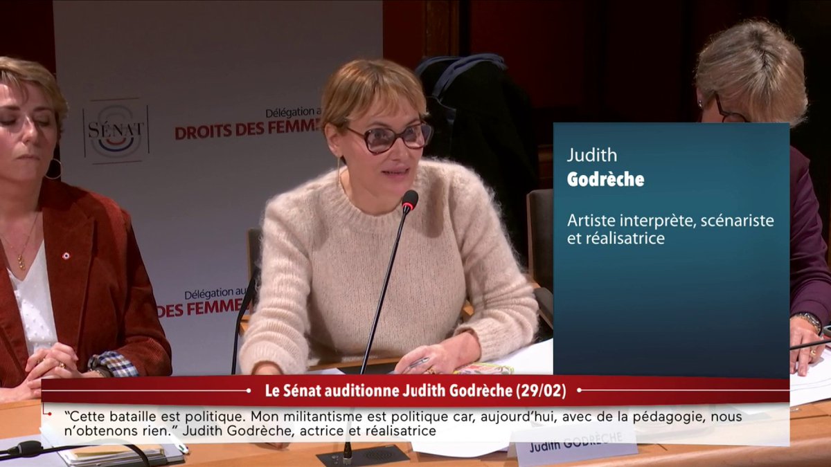 "Même une réalisatrice peut abuser d’une jeune actrice, et elles le font elles aussi. Une jeune actrice, face à l’autorité, face à une équipe soudée qui veut faire une œuvre extraordinaire, elle n’a ni la place, ni le courage de dire quoi que ce soit", explique #JudithGodrèche