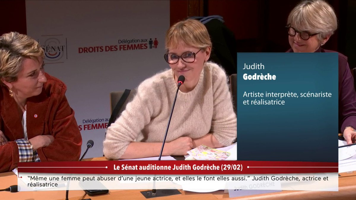 Violences sexuelles : "Rachida Dati ن m’a parlé du président de la République. Je lui ai demandé s’il voulait me recevoir pour faire une photo ou pour avoir une vraie discussion. Pour l’instant, je n’ai été contactée ni pour l’une ni pour l’autre", ironise #JudithGodrèche