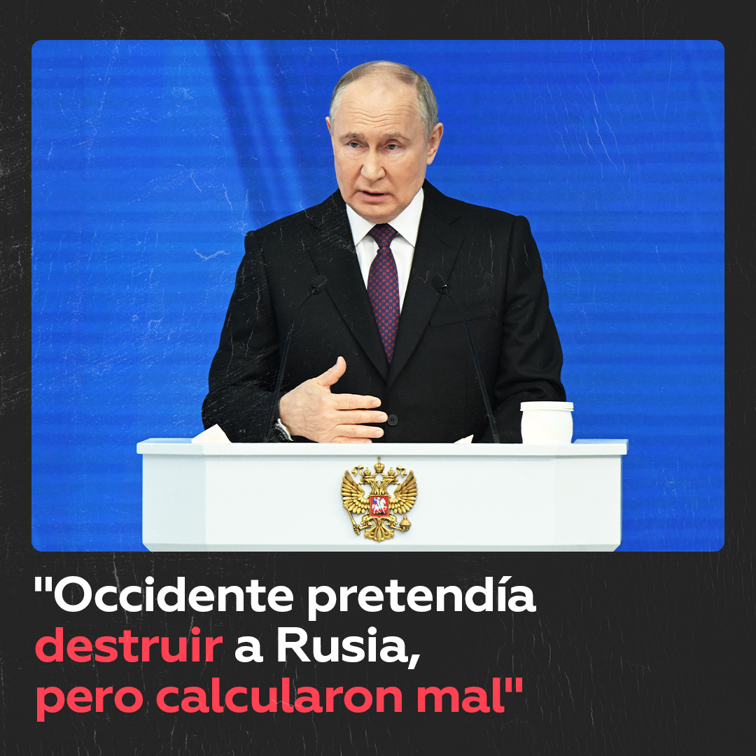 "Occidente pretendía destruir a Rusia, pero calcularon mal" El presidente ruso, Vladímir Putin, ha denunciado que los países occidentales quieren ver “un territorio moribundo en lugar de Rusia”, pero “calcularon mal”.