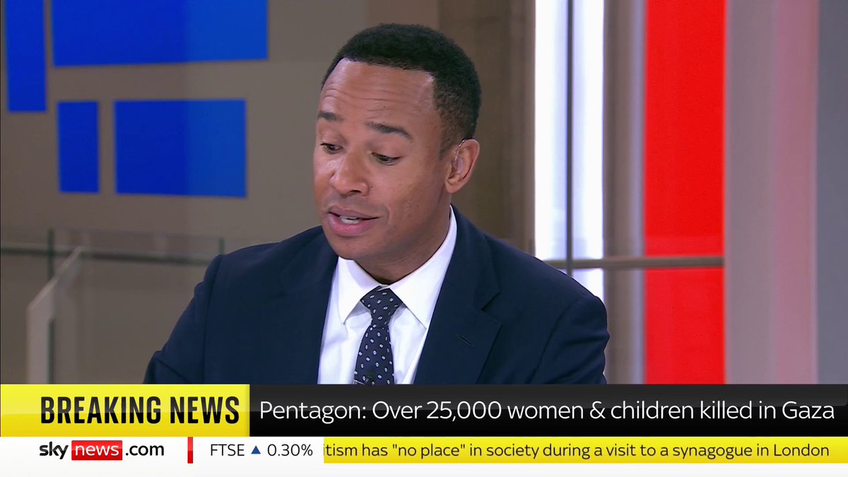 BREAKING: Over 25,000 women and children have been killed in Gaza since the attacks on 7 October, according to the Pentagon. Live updates: 📺 Sky 501, Virgin 602, Freeview 233 and YouTube