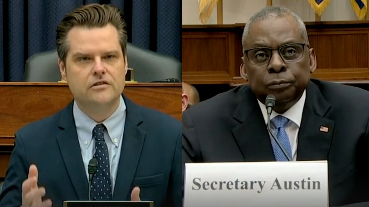 BREAKING: As Defense Secretary Lloyd Austin begs Congress for grace and forgiveness after his unauthorized absence was exposed earlier this year, he REFUSED to give that same grace to the 8,600 service members he kicked out due to the COVID-19 vaccine mandate! GAETZ: “Now that you see how personal medical decisions are, will you call for the re-recruitment, restoration of full rank and back pay for the 8,600 service members who were vax-mandated out of the military?” @SecDef Austin: “No, I won’t.”