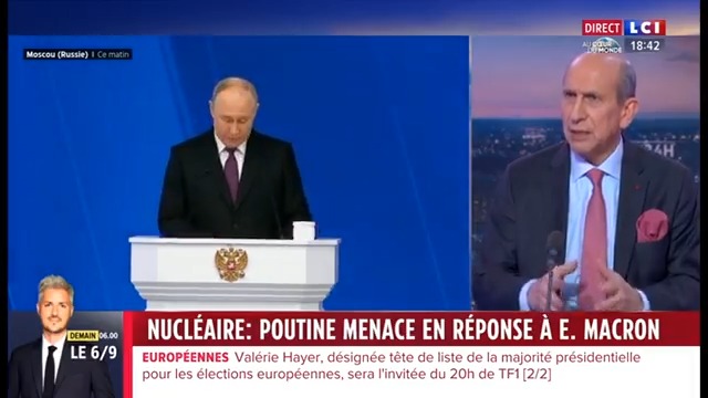 ▶️#Nucléaire - Poutine menace en réponse à E.Macron : “Cela prouve qu’un point à été touché. S’il se met à parler de l’arme nucléaire, ça veut dire qu’il n’a pas d’autres sources, que cela l'inquiète vraiment.” Dominique Trinquand #24hPujadas #LCI #La26 ⤵️
