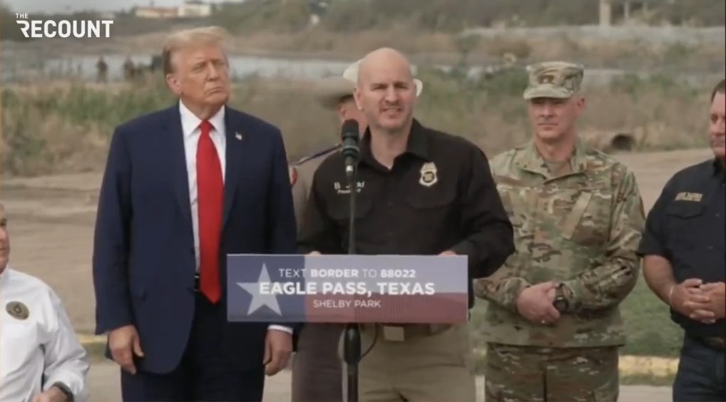 Repeatedly referring to Donald Trump as “president,” National Border Patrol Council Brandon Judd hits President Biden: “Your agents, my agents, they're mad as hell ... that President Biden went to Brownsville, Texas, rather than going to Arizona ... San Diego ... Eagle Pass.”