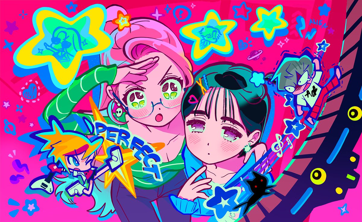 。*☆×× バージョンアップデート ××☆*。 ☆テーマ楽曲パック「Valentine Stage」には Alien Stage コラボ楽曲 2 曲、コラボイラスト1 枚を収録します。 ☆ MD 補完計画には新しいフィーバー背景「Feニャ―!」を追加します。早速やってみましょう ( ゜▽゜)つロ! #MuseDash #AlienStage
