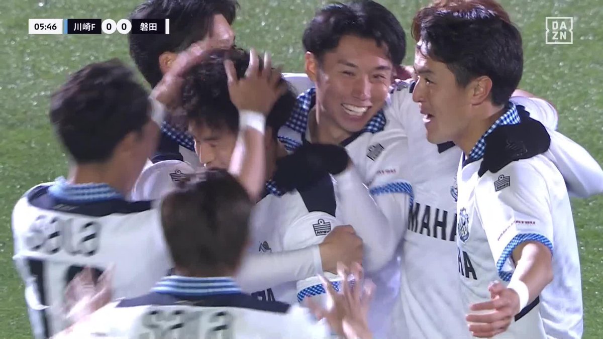 / 右サイドバックが左足一閃! \ 先制ゴールは植村洋斗‼️ J1復帰後初勝利へ 敵地で先手を奪ったジュビロ🔥 🏆明治安田J1リーグ第2節 🆚川崎F×磐田 📺 #DAZN LIVE配信