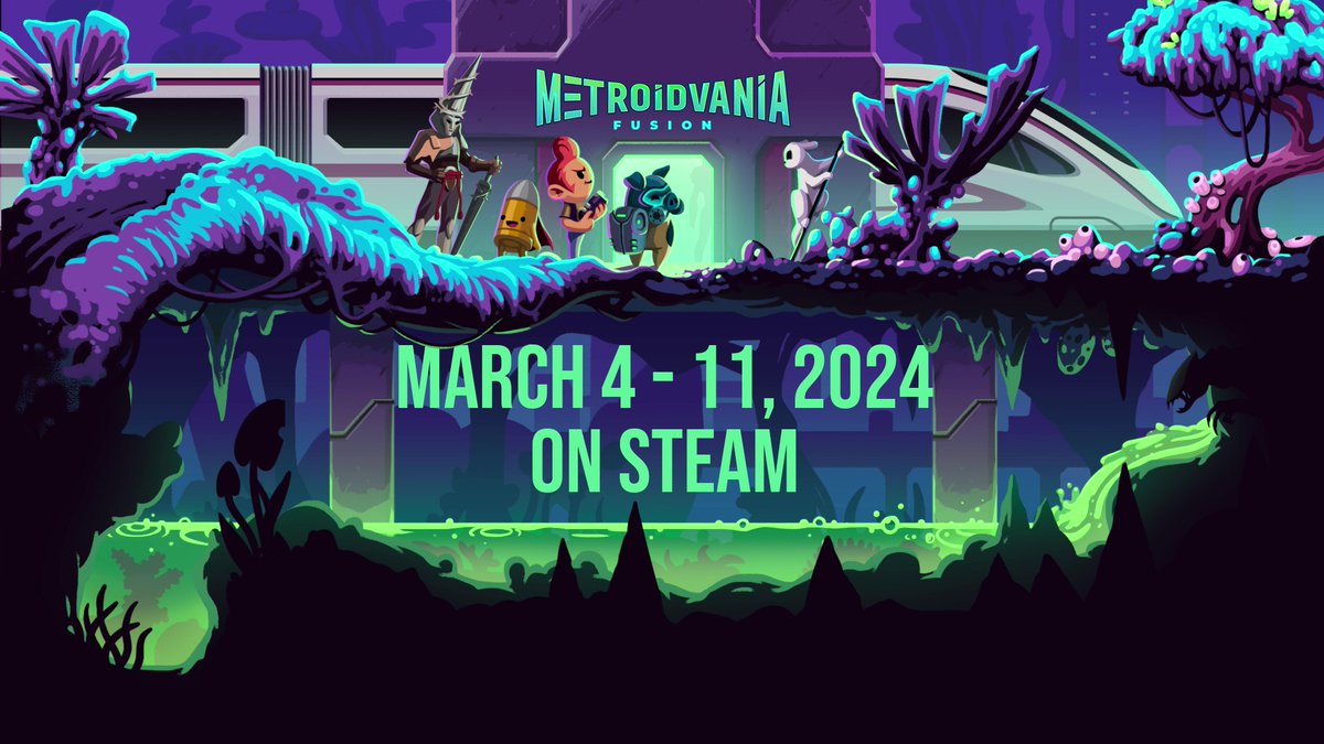 Are you ready for #MetroidvaniaFusion? A dedicated event celebrating the vibrant world of #metroidvania games, is set to captivate gamers worldwide from March 4th to March 11th, 2024 on Steam. New worlds await you! #indiegames #gamedev