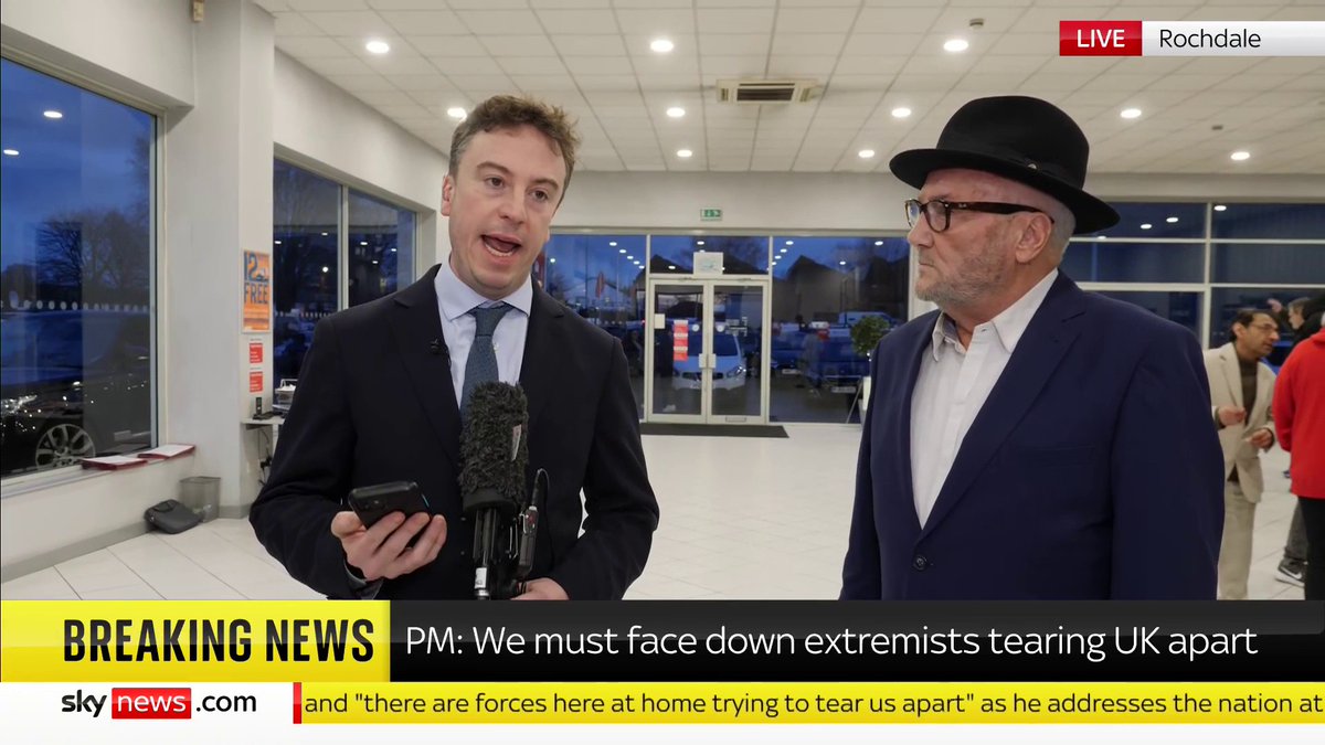 "I despise the Prime Minister" Sam Coates Sky speaks to George Galloway from the Workers Party of Britain as he wins the Rochdale by-election. Listen ⬇️ 🔗 📺 Sky 501, Virgin 602, Freeview 233 and YouTube