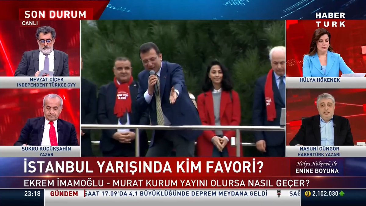 İmamoğlu-Kurum canlı yayın polemiği... Ekrem İmamoğlu-Murat Kurum yayını olursa nasıl geçer? Habertürk Yazarı Nasuhi Güngör #EnineBoyuna'da yorumladı.