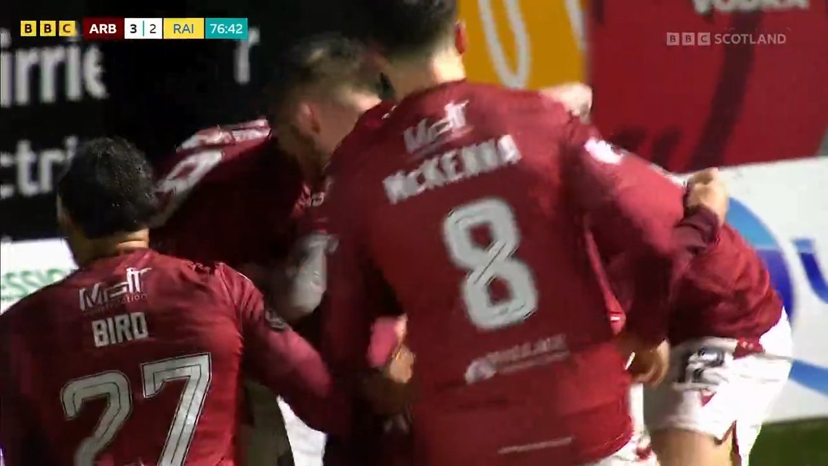 ABSOLUTELY INCREDIBLE! From 2-0 down to 3-2 up, bottom of the league Arbroath have completed the turnaround against promotion chasing Raith Rovers! 🤯 Watch live BBC Scotland 📺 #BBCFootball