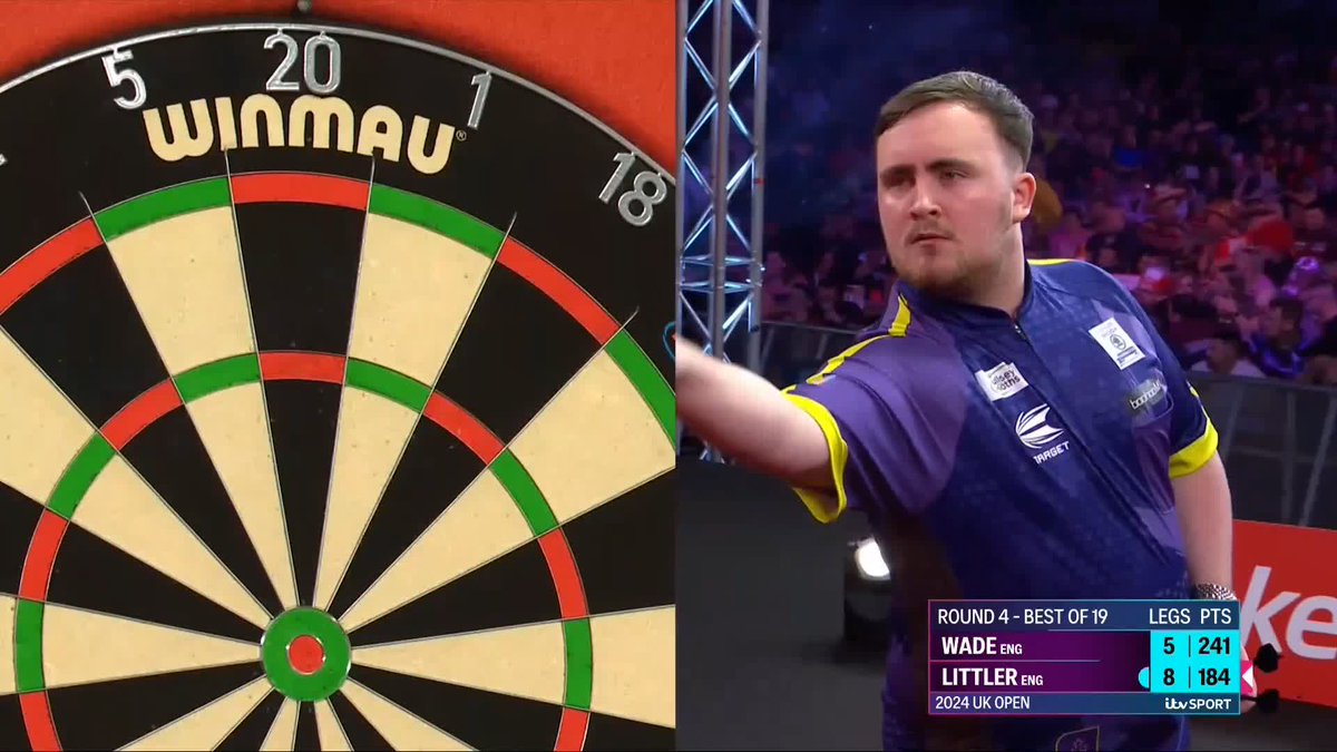 20-BULL-BULL! Maverick. A stunning 120 finish from Luke Littler featuring two bullseyes as he moves to the verge of a big win over James Wade! 📺 #UKOpenDarts | R4