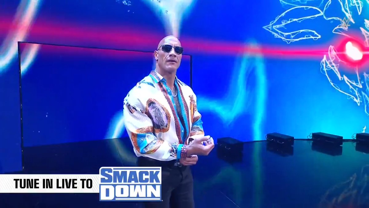 FINALLY... Dwayne Johnson has arrived to #SmackDown!