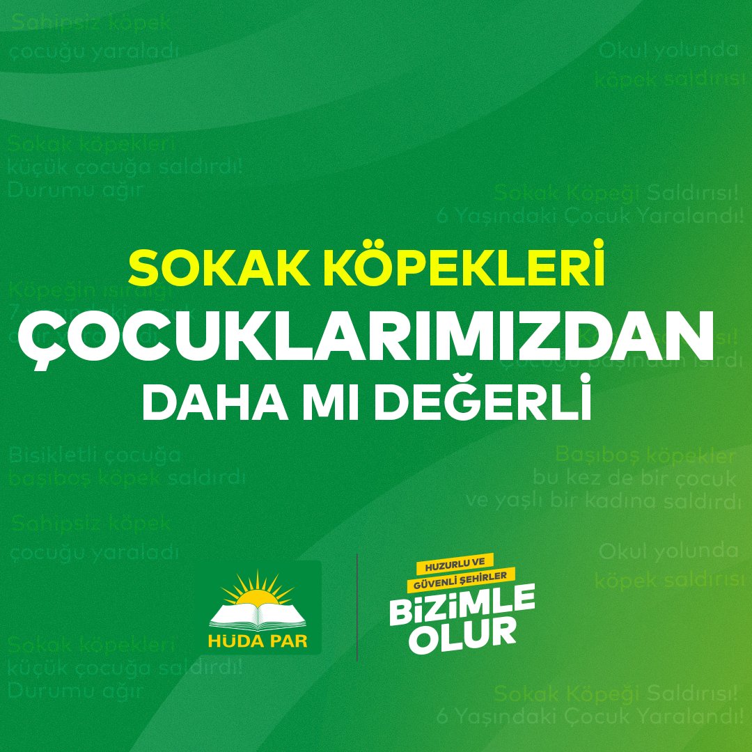 HÜDA PAR olarak bizler evlatlarımıza 'Güvenli Sokaklar' vadediyoruz. #BuSeferHÜDAPAR #BizimleOlur