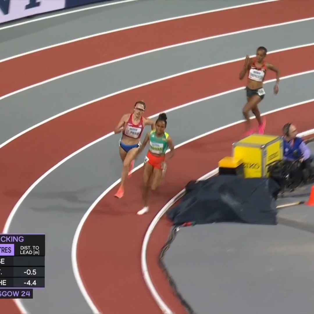 MUST-WATCH: Team USA’s Elle St. Pierre kicks to win gold in the women’s 3000m at the World Indoor Championships — just 364 days after having a baby. Runs 8:20.87 to break the American record by four seconds. Incredible run.