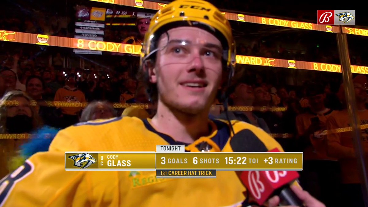 No doubt. Glasser speaks to Kara Hammer after being named the first 🌟 and, trust us, you don't want to miss it! 💛 Nashville Predators l #Preds