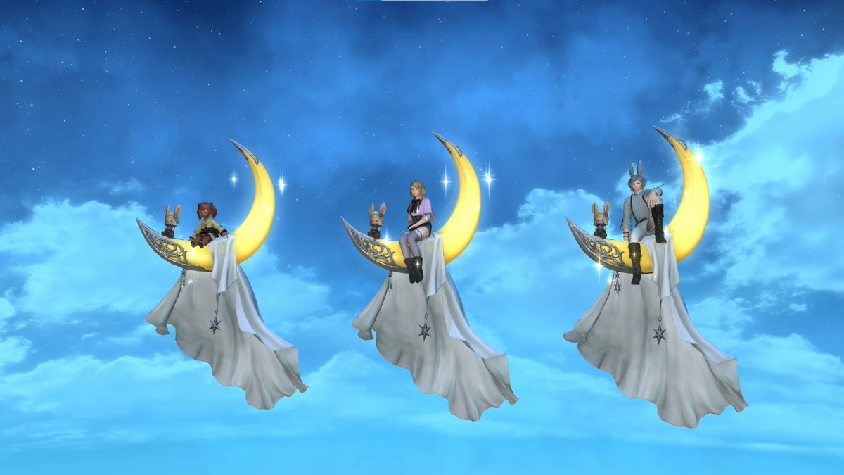 Summon forth your crescent moon mount and travel among the stars alongside your trusty Loporrit friend, now available on the #FFXIV Online Store! 🌙