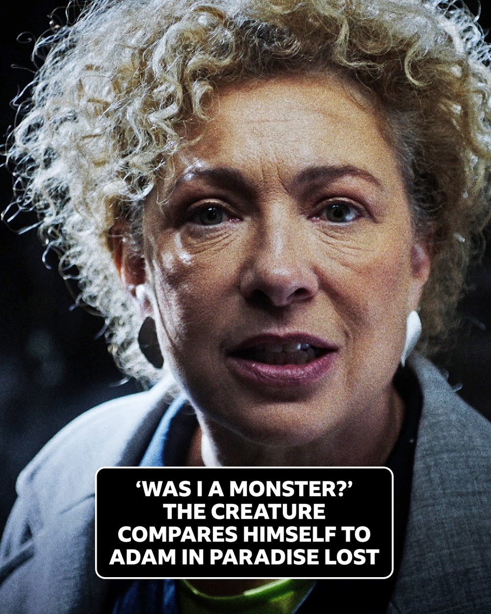 ‘Was I a Monster?’ The Creature tells Victor Frankenstein about finding a copy of Paradise Lost, and compares his condition to that of Adam. Frankenstein: Alex Kingston breathes life into Mary Shelley’s gothic horror novel - The Read, Sunday 7.55pm, BBC Four &amp; BBC iPlayer.