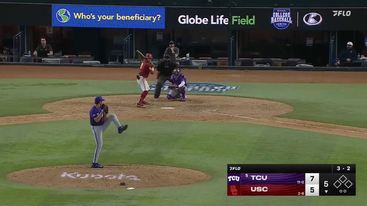 98 🔥🔥🔥🔥 First career K for Mason Bixby #FrogballUSA | #GoFrogs