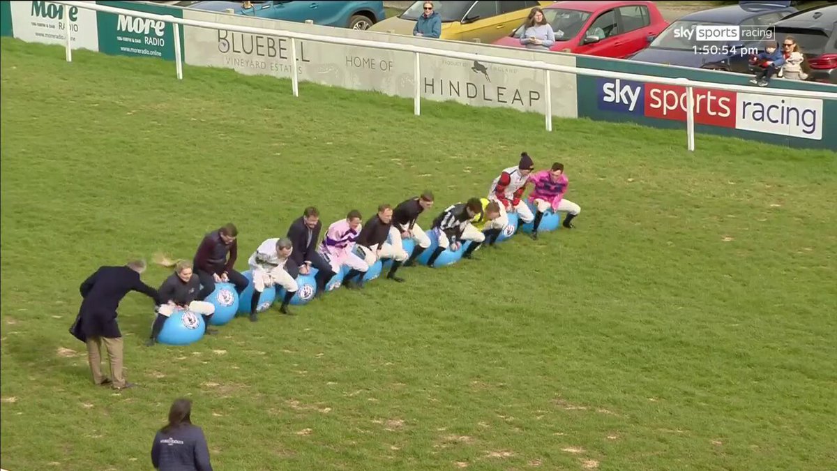 What fun! Harry Bannister is the king of space hoppers at Plumpton Racecourse! Injured Jockeys Fund