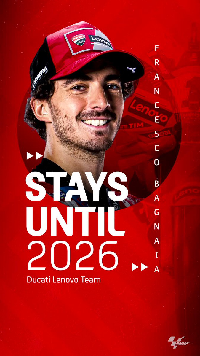 Ducati's back-to-back champ stays put for another two seasons! 🤝 Will they enjoy more title success? 🏆🤔 #MotoGP