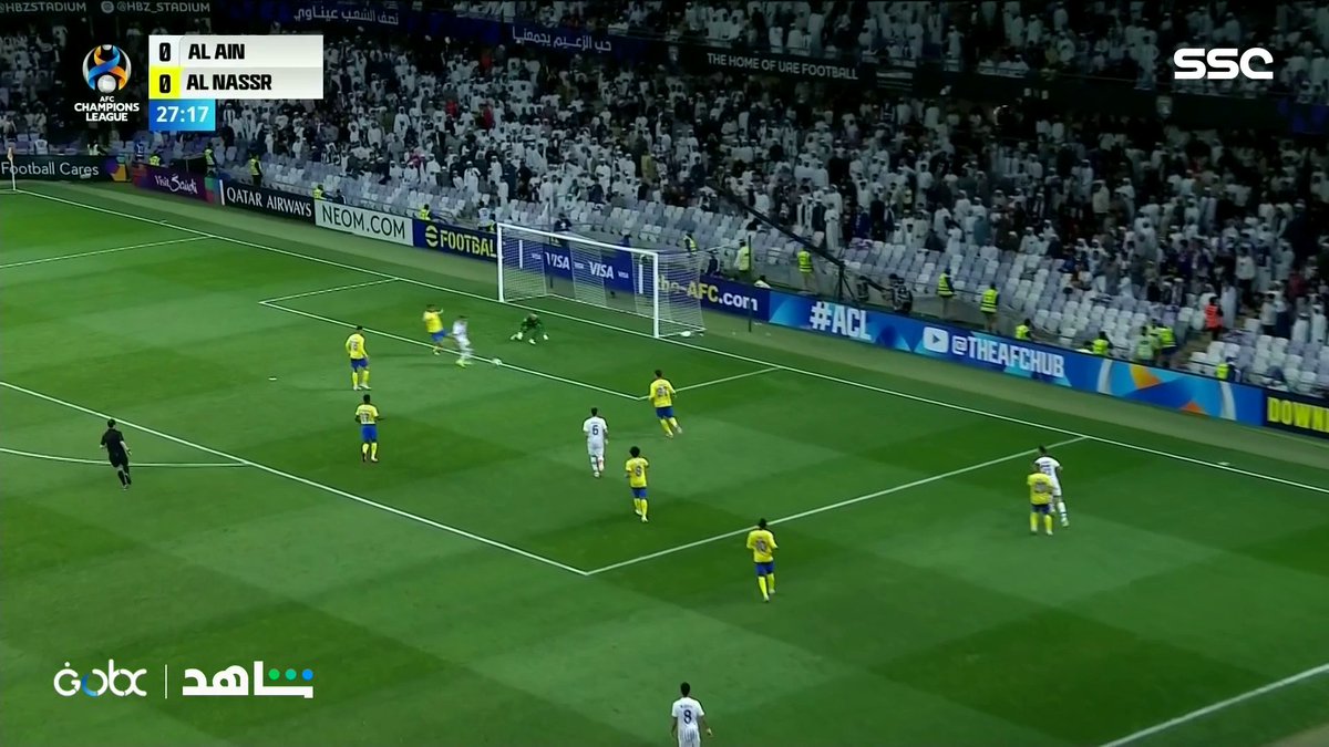 هدف أبيض .. التسلل يلغي الهدف الأول للعين ❌ #النصر_العين #دوري_أبطال_آسيا
