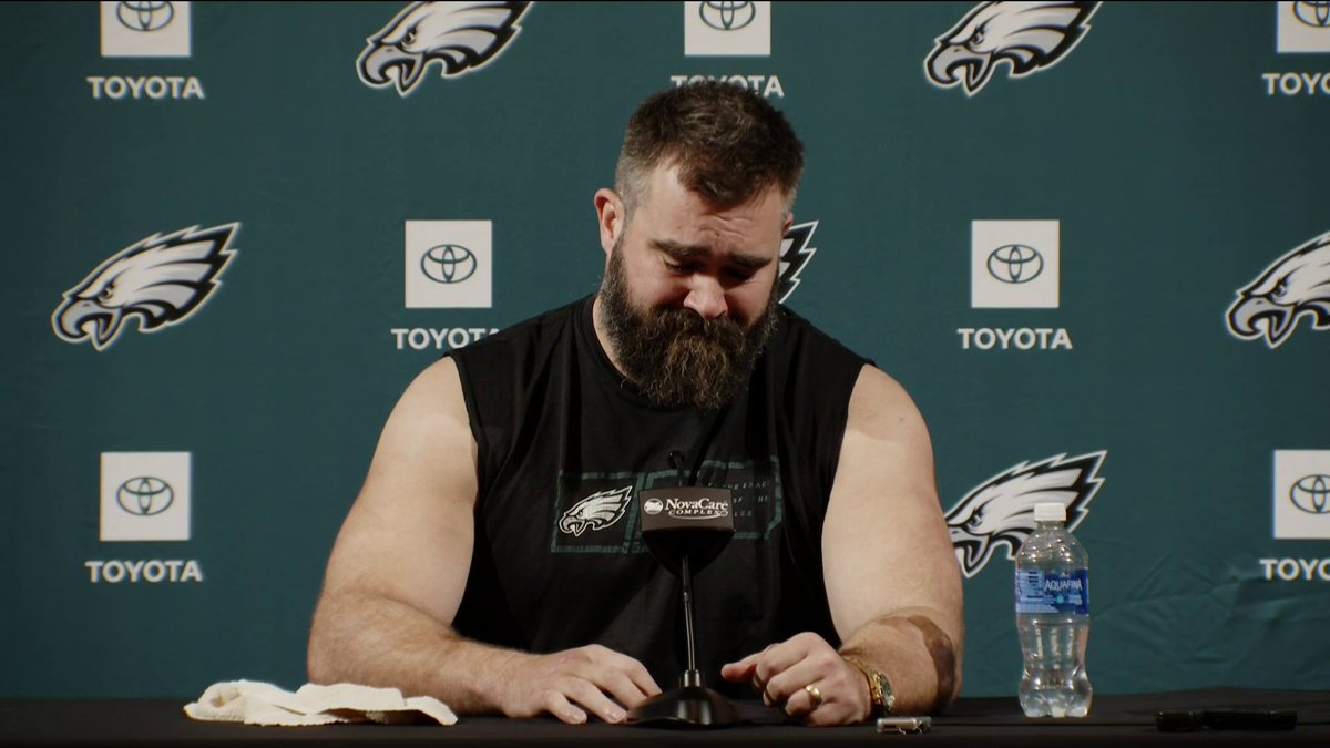 Jason Kelce opens up about his accomplishments alongside wife Kylie. ❤️ "I think it's no coincidence I have enjoyed my best years of my career with Kylie by my side," he said in a press conference.